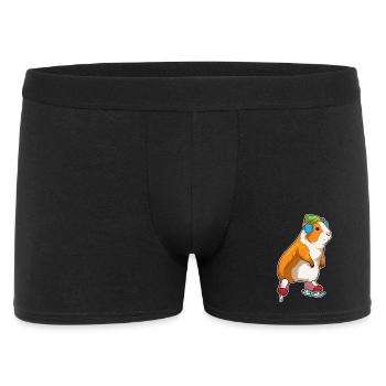 Meerschweinchen Eislaufen Schlittschuhe - Männer Boxer Shorts - Schwarz - Vorne