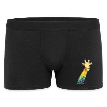Giraffe Regenbogen - Männer Boxer Shorts - Schwarz - Vorne