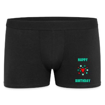 JAHRESTAG. ALLES GUTE ZUM GEBURTSTAG. ALLES GUTE ZUM GEBURTSTAG - Männer Boxer Shorts - Schwarz - Vorne
