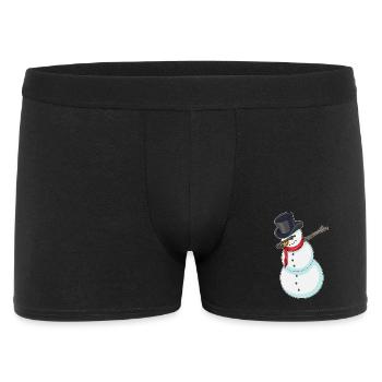 Danse hip-hop de Noël Snowman - Boxer Homme - noir - Devant