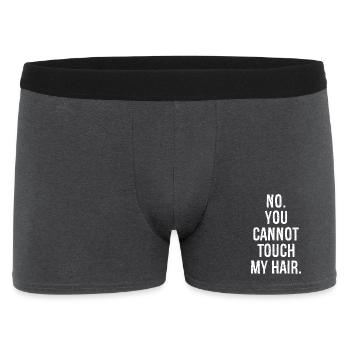 no you can not touch my hair funny shirt - Boxer Homme - charbon - Devant