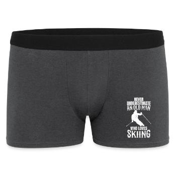 Skier Grandpa - Men's Boxer Shorts - charcoal grey - Front