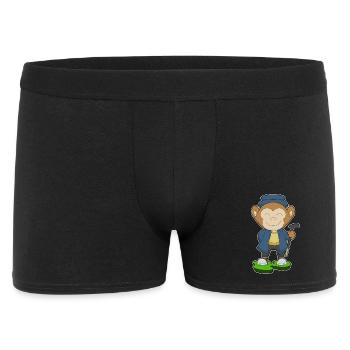 Affe Rentner Gehstock - Männer Boxer Shorts - Schwarz - Vorne