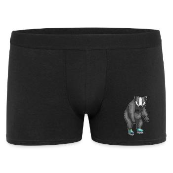 Dachs Eislaufen Schlittschuhe - Männer Boxer Shorts - Schwarz - Vorne