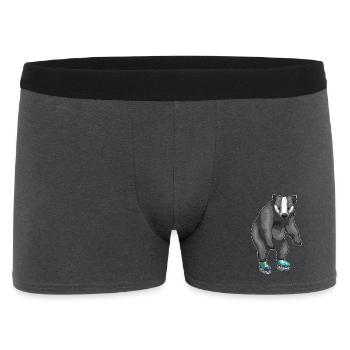 Dachs Eislaufen Schlittschuhe - Männer Boxer Shorts - Anthrazit - Vorne