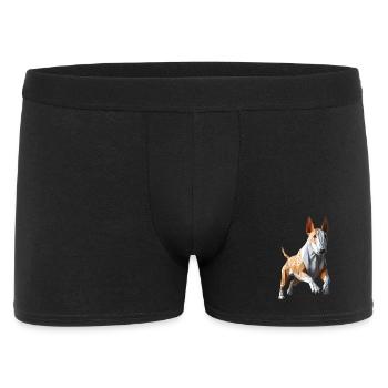 bull terrier qui court origami géométrique 3d - Boxer Homme - noir - Devant