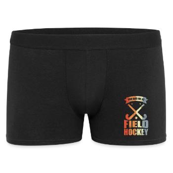 You Had Me At Field Hockey - Männer Boxer Shorts - Schwarz - Vorne