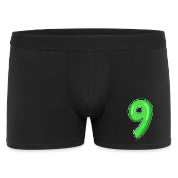 Zahl 9 - Neun - 9 Motiv - Männer Boxer Shorts - Schwarz - Vorne