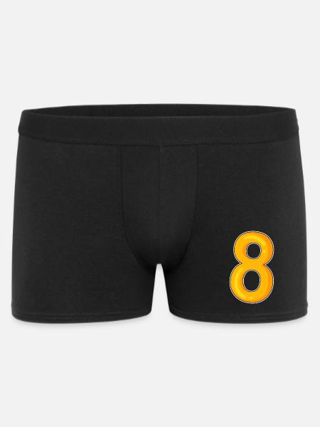 Number 8 Number Yellow Motif - Men's Boxer Shorts - black