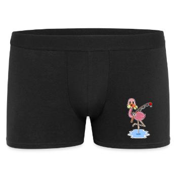 Flamingo Angler Fisch Angeln - Männer Boxer Shorts - Schwarz - Vorne