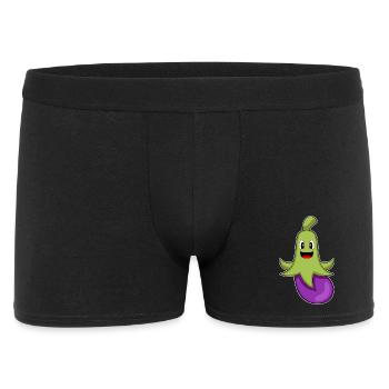 Krake Aubergine - Männer Boxer Shorts - Schwarz - Vorne