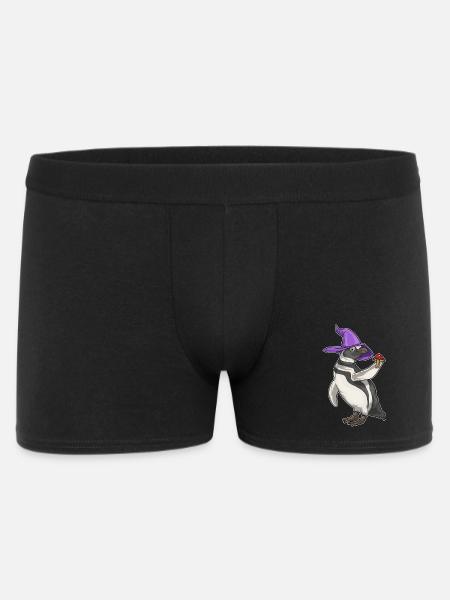 Pinguin Hexe Pilz - Männer Boxer Shorts - Schwarz
