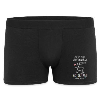 Mein Weihnachtsoutfit Mürrisches Rentier Ho Ho Ho - Männer Boxer Shorts - Schwarz - Vorne