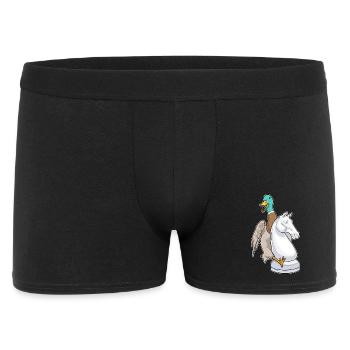 Ente Schachfigur Springer Schach - Männer Boxer Shorts - Schwarz - Vorne