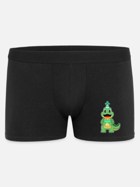 Crocodile Birthday Cake - Men's Boxer Shorts - black