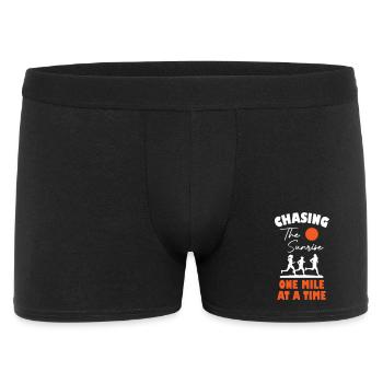 Running Chasing The Sunrise - Männer Boxer Shorts - Schwarz - Vorne