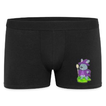 Hase Hexe Besen - Männer Boxer Shorts - Schwarz - Vorne