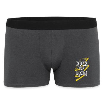 Rock'N'Roll Text Logo With Lightning - Men's Boxer Shorts - charcoal grey - Front