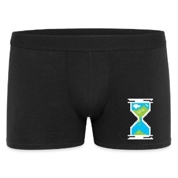 Symbole du sablier de pixels - Paysage de la Terre - Boxer Homme - noir - Devant
