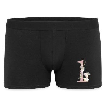 Number 1, floral, personalizable - Men's Boxer Shorts - black - Front