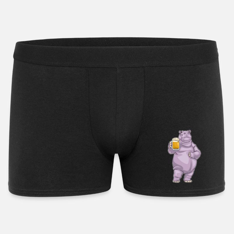 Nilpferd Krug Bier - Männer Boxer Shorts - Schwarz