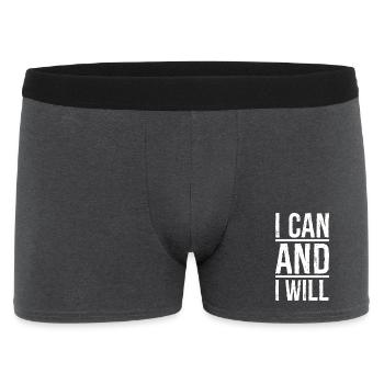I can and I will - Men's Boxer Shorts - charcoal grey - Front