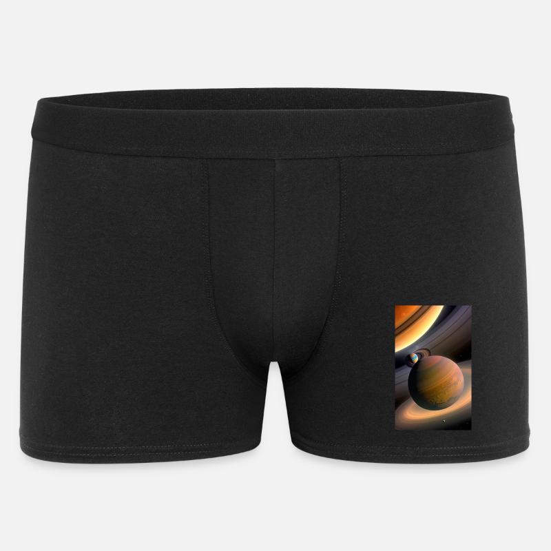 Celestial Ringed Planets Artwork - Men's Boxer Shorts - black
