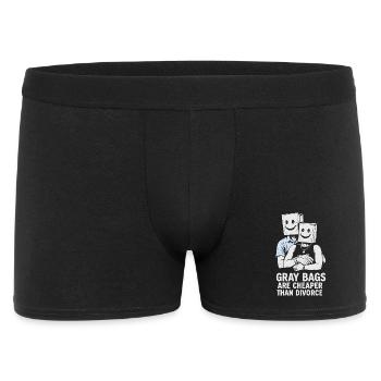 Humorous Grey Bag Couple Sweatshirt Design - Men's Boxer Shorts - black - Front
