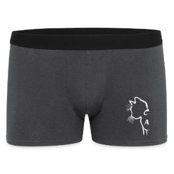 White Cat Silhouette - Men's Boxer Shorts - charcoal grey - Front