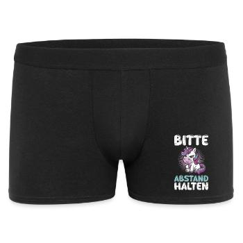 Mallorca BITTE ABSTAND HALTEN Anti Flirt Lustig - Männer Boxer Shorts - Schwarz - Vorne