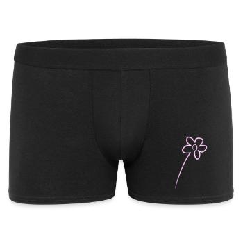 Fleur rose néon - Motif de fleur lumineuse - Boxer Homme - noir - Devant