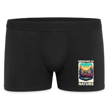 Gaming und Natur im Retro-Style - Männer Boxer Shorts - Schwarz - Vorne