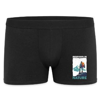 Alpiniste avec sac à dos dans les montagnes Jeux - Boxer Homme - noir - Devant