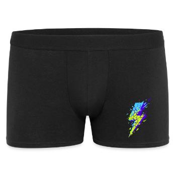 Neon fractal lightning - Men's Boxer Shorts - black - Front