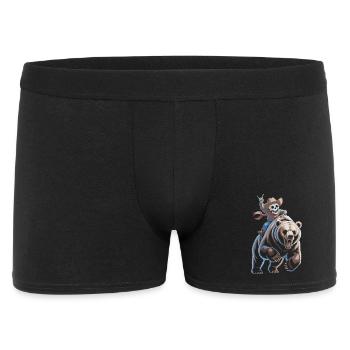 Skeleton cowboy on bear - Men's Boxer Shorts - black - Front
