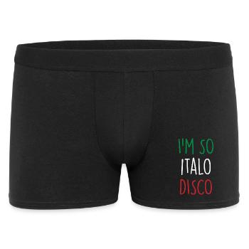 Italo Disco - Männer Boxer Shorts - Schwarz - Vorne
