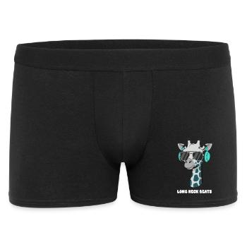DJ girafe avec casque - Boxer Homme - noir - Devant