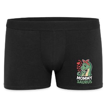  Mommy Saurus Dinosaurier Mama Herzliebe Muttertag - Männer Boxer Shorts - Schwarz - Vorne