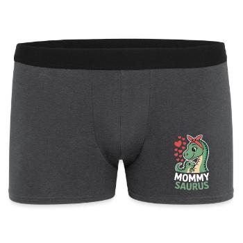  Mommy Saurus Dinosaurier Mama Herzliebe Muttertag - Männer Boxer Shorts - Anthrazit - Vorne