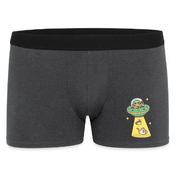 Funny Alien Abducts Tea and Teapot - Men's Boxer Shorts - charcoal grey - Front