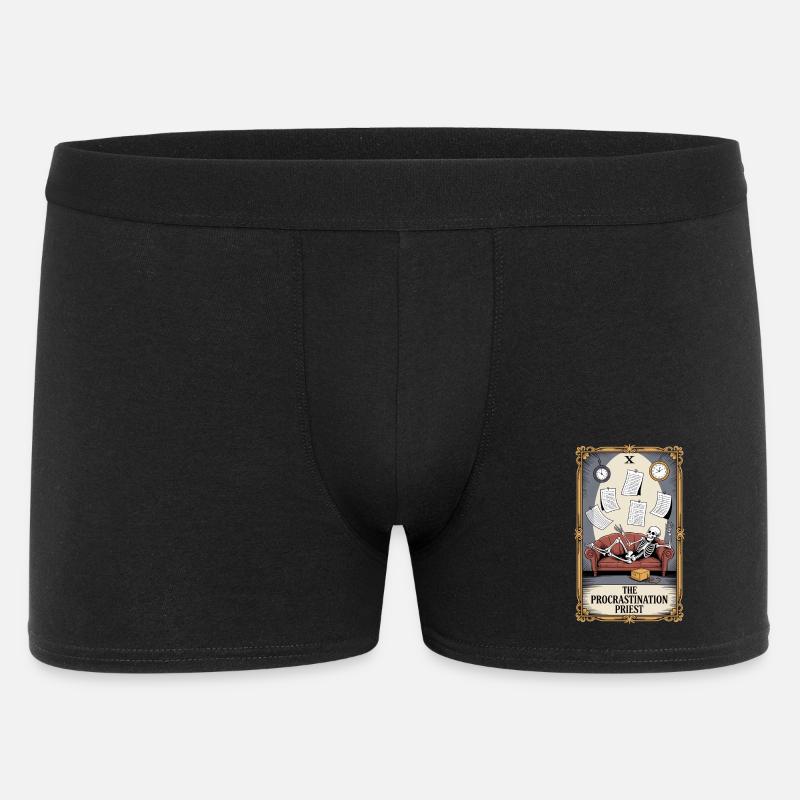 The Procrastination Priest Skelett Aufschieberitis - Männer Boxer Shorts - Schwarz