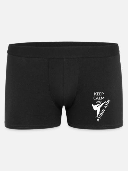 Keep Calm et Pyung Ahn - Design Drôle de Taekwondo - Boxer Homme - noir