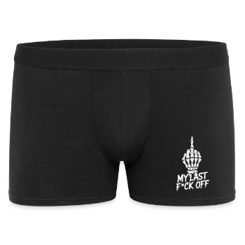 My Last F*ck Off - Skelett-Mittelfinger Design - Männer Boxer Shorts - Schwarz - Vorne