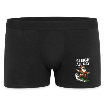 Surf Père Noël Traîneau Toute la journée Noël Plaisir - Boxer Homme - noir - Devant