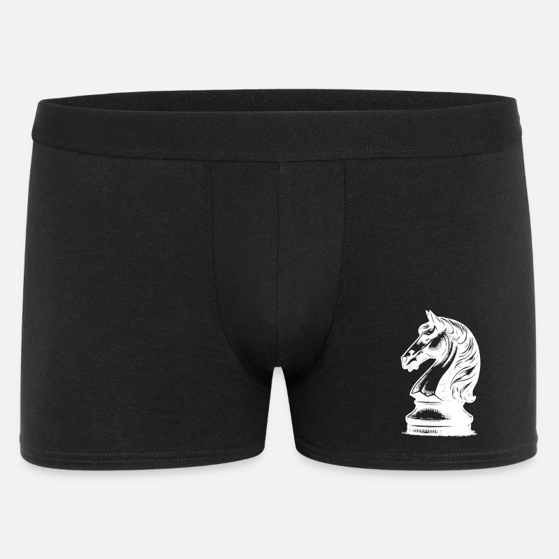 Scacchiera con pezzi di scacchi, re e pedoni - Boxer da uomo - nero