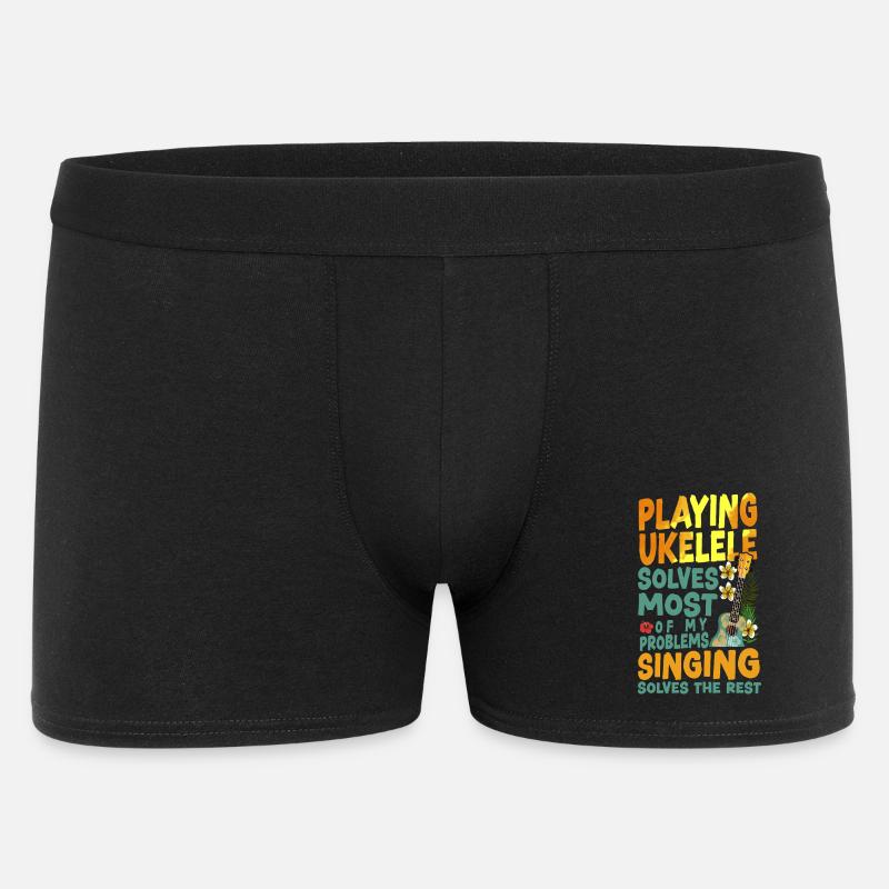 Hawaiian Ukulele Uke Playing - Männer Boxer Shorts - Schwarz