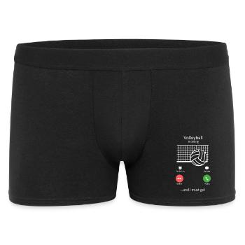 Volleyball ruft den lustigen Spieler und Fan-Coach Gift - Männer Boxer Shorts - Schwarz - Vorne