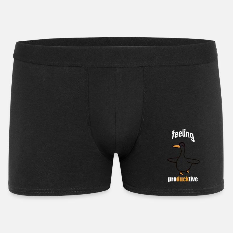 Feeling Produckive Duck - Männer Boxer Shorts - Schwarz