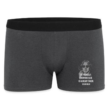 Be Yourself Oscar Wilde Tee - Men's Boxer Shorts - charcoal grey - Front