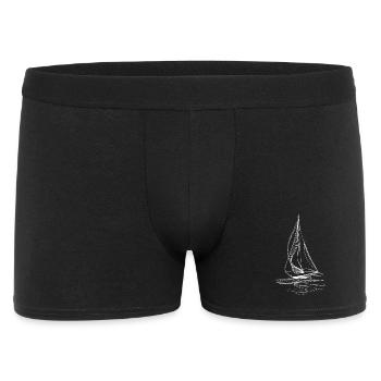 Sailboat Line Art – Minimalist Graphics - Men's Boxer Shorts - black - Front